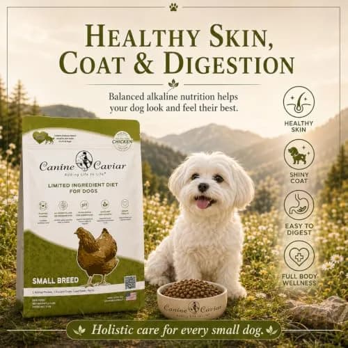 Canine Caviar Small Breed Dry Dog Food Chicken & Whole Ground Oats 22 lb | Grain-Free, pH Balanced thumbnail 7