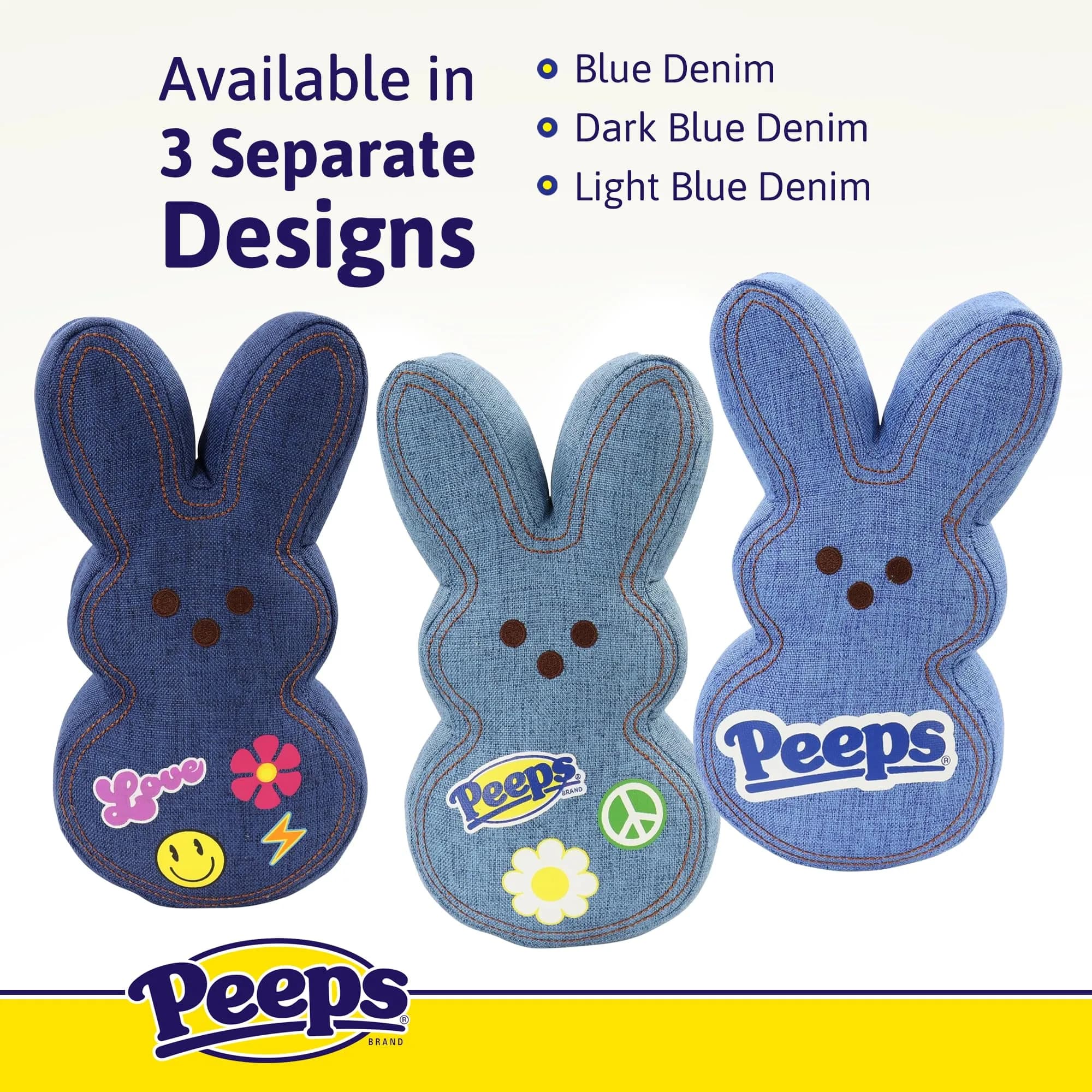 Animal Adventure 9" Dark Blue Denim Shaggy Bunny Peeps Plush | Easter Basket Stuffed Animals for Kids thumbnail 5
