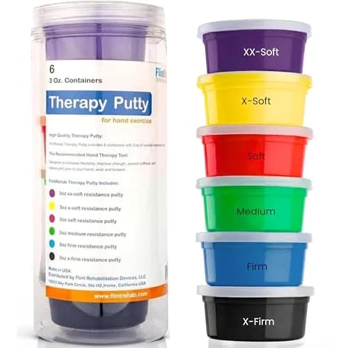 FlintRehab Therapy Putty 6-Pack, 3 oz Each | Hand Exercise Putty for Adults & Kids thumbnail 1