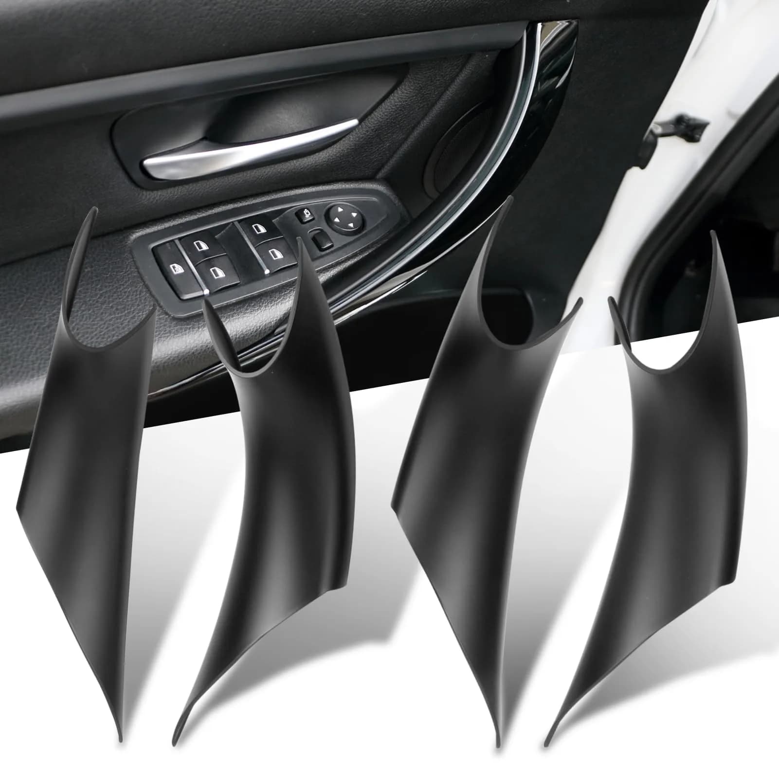 Jaronx Door Handle Covers for BMW 3 Series & 4 Series | 4PCS, Black, OEM Fit