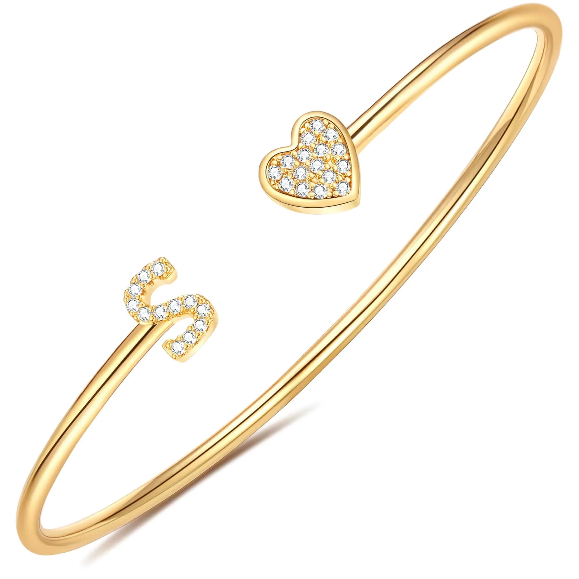 WFYOU Initial Gold Bracelets for Women 14k Gold Plated Adjustable | Personalized Elegant Jewelry - main product image