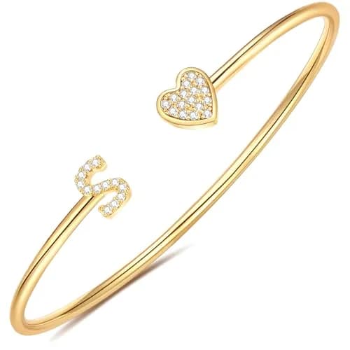 WFYOU Initial Gold Bracelets for Women 14k Gold Plated Adjustable | Personalized Elegant Jewelry thumbnail 1