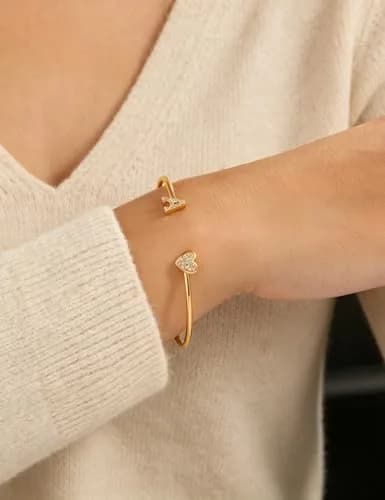 WFYOU Initial Gold Bracelets for Women 14k Gold Plated Adjustable | Personalized Elegant Jewelry thumbnail 4