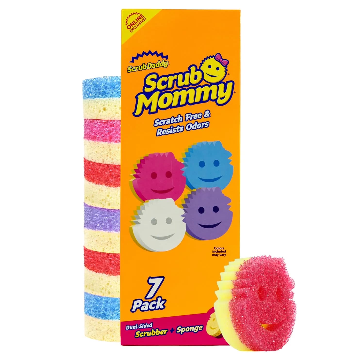 Scrub Mommy Kitchen Sponges 3 Count (Pack of 1) Multicolor | Dual-Sided Non-Scratch Cleaning Sponges for Dishes, Bathroom & Multi-Surface Cleaning — Exclusive Scrub Mommy