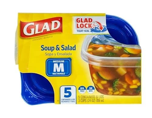 Glad Medium Rectangle Food Storage Containers 24 Oz | Leak-Resistant, Microwave & Dishwasher Safe thumbnail 3