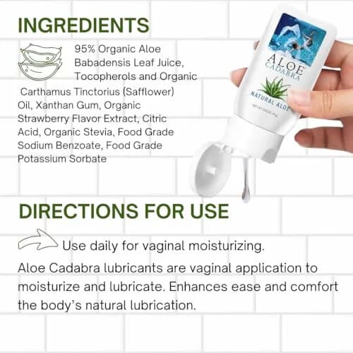 Aloe Cadabra Natural Aloe Vaginal Moisturizer 74ml (2.5 Fl Oz) | pH-Balanced, Water-Based, 95% Organic Aloe Vera thumbnail 2