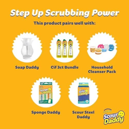 Scrub Daddy Scour Daddy XL Heavy Duty Non Scratch Sponge 18 Pack | Odor Resistant Kitchen Cleaning Tool thumbnail 5