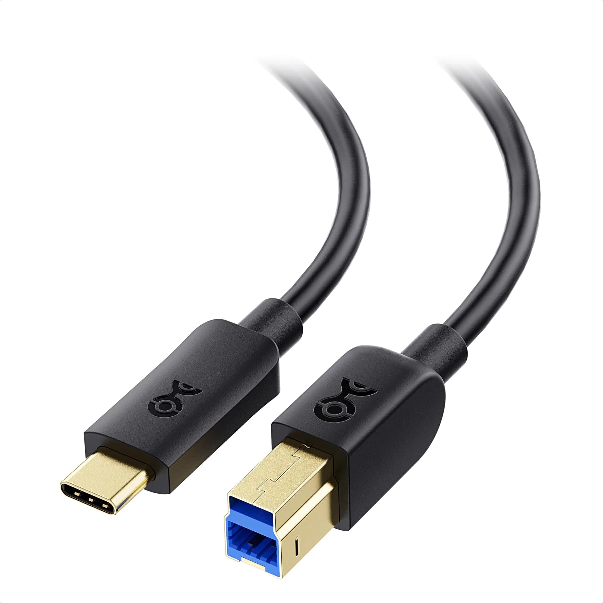 Cable Matters USB C to USB B 3.0 Cable 2m (6.6ft) Black | 5Gbps Data Transfer — Black