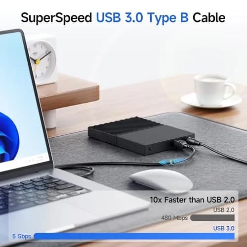 Cable Matters USB-C to USB-B 3.0 Cable 0.3m (1 ft) | 5 Gbps Data Transfer for USB-C Laptops to USB-B Devices thumbnail 5
