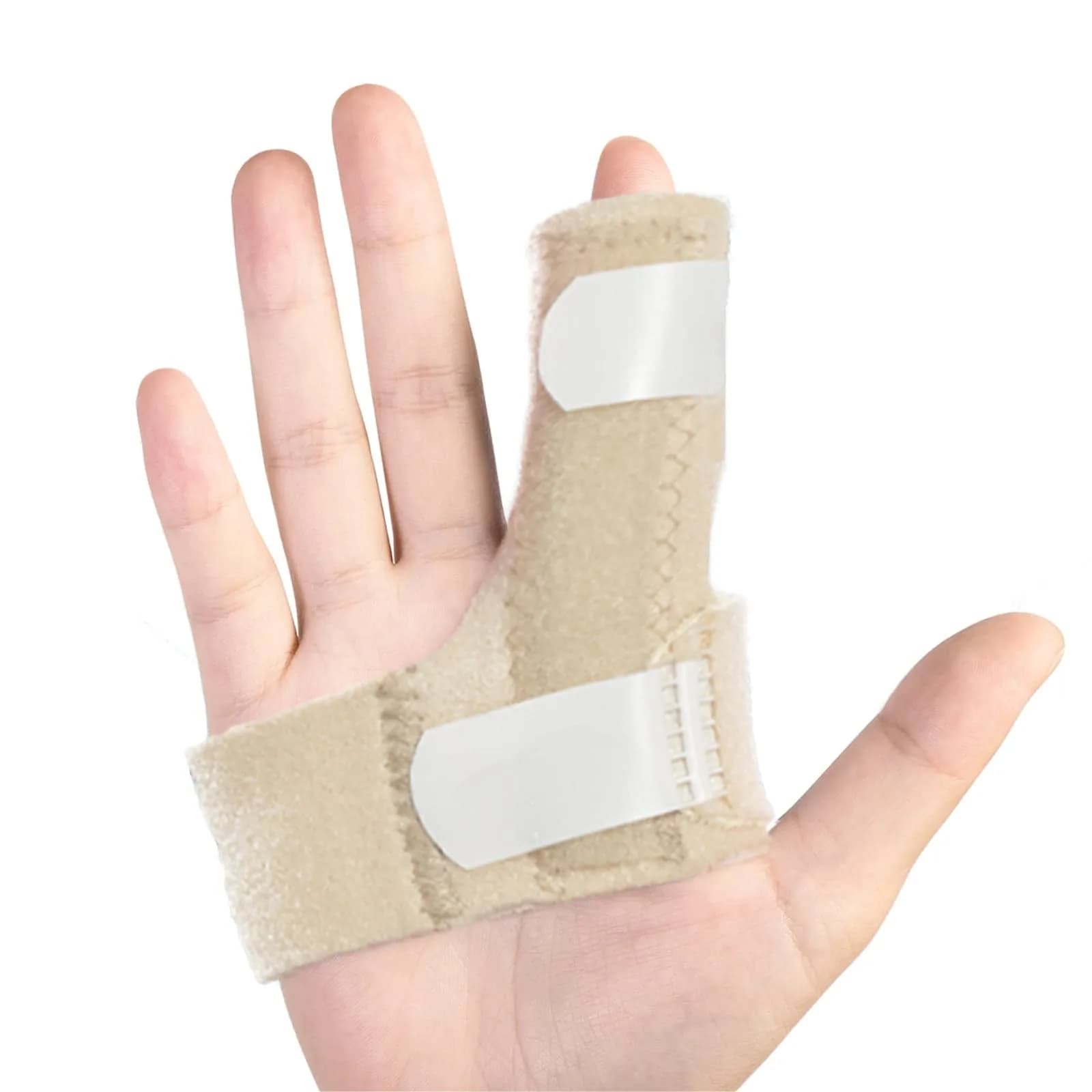 Sumifun Finger Splint Brace for Left/Right Hand, Arthritis Pain Relief, Trigger Finger Immobilizer with 2 Gel Sleeves (Palm Size 6.2-9 inches) — Khaki
