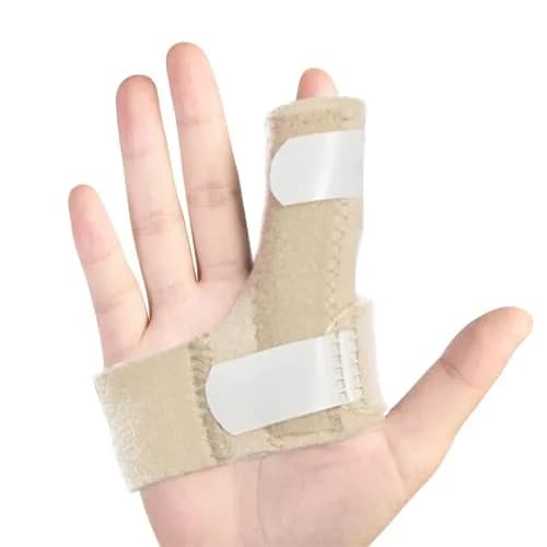 Sumifun Finger Brace, Mallet Finger Splint for Index Middle Ring Pinky Finger Arthritis Pain, Tendon Injury, Broken Mallet Finger Stabilizer Wrap, Khaki (1 Count) thumbnail 1