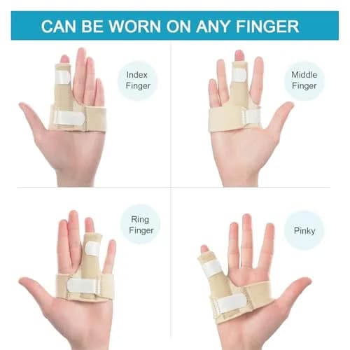 Sumifun Finger Brace, Mallet Finger Splint for Index Middle Ring Pinky Finger Arthritis Pain, Tendon Injury, Broken Mallet Finger Stabilizer Wrap, Khaki (1 Count) thumbnail 7