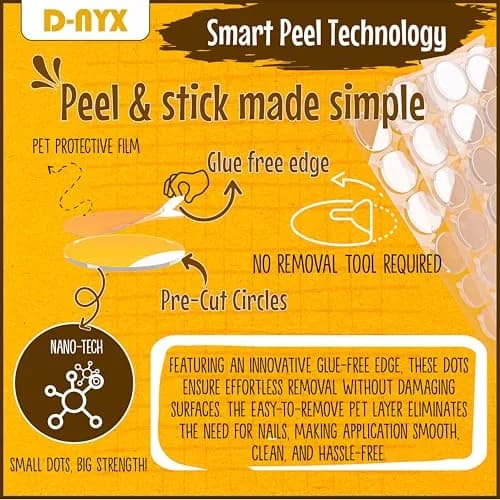 D-NYX Double Sided Tape Adhesive Dots 280-700 Pack | Reusable Clear Sticky Tack for Walls & Crafts thumbnail 2
