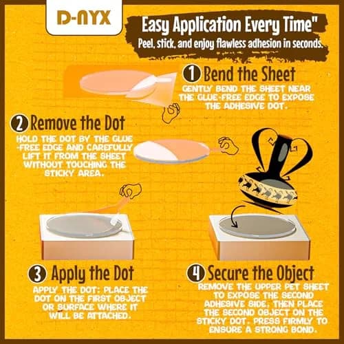 D-NYX Clear Double Sided Adhesive Dots (700 Pack) | Removable Sticky Tack for Crafts & Decor thumbnail 5