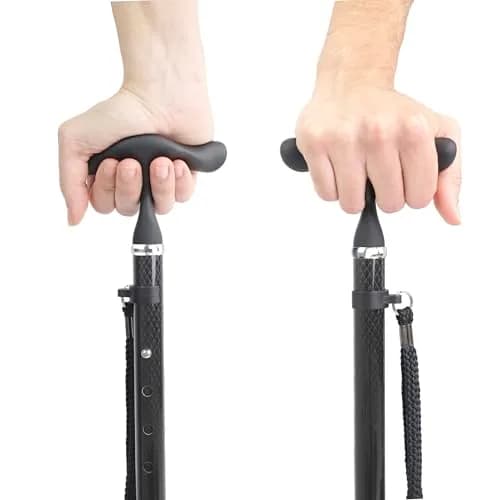 KMINA Folding Cane with Ergonomic Grip, Carbon Fiber, Adjustable, Black | Lightweight & Supportive for Daily Use thumbnail 6