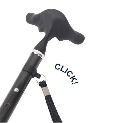 KMINA Folding Cane with Ergonomic Grip, Carbon Fiber, Adjustable, Black | Lightweight & Supportive for Daily Use thumbnail 8