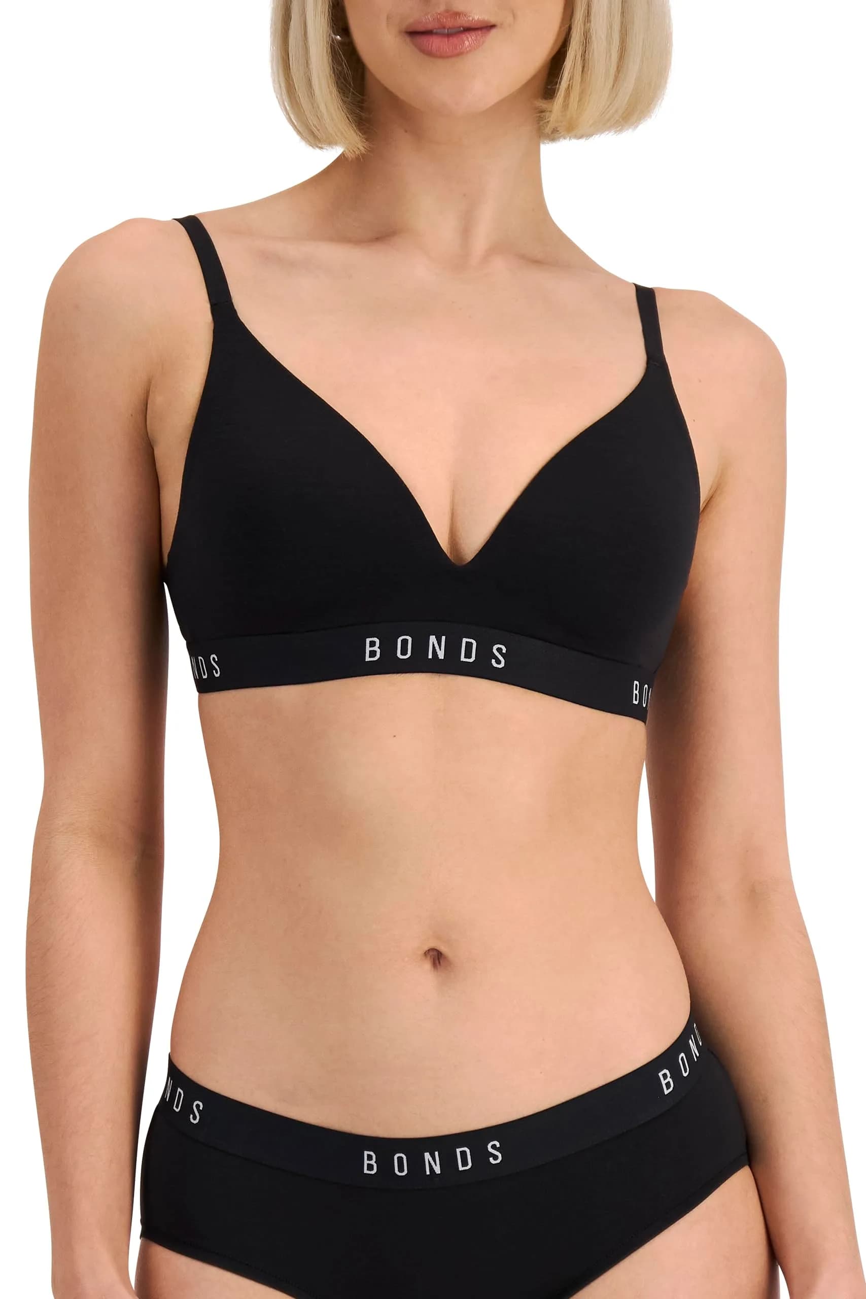 Bonds Women’s Wireless T-Shirt Bra – Contour Cups, Soft Cotton-Modal, Everyday Comfort Black | Support & Comfort - main product image