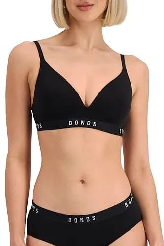 Bonds Women’s Wireless T-Shirt Bra – Contour Cups, Soft Cotton-Modal, Everyday Comfort Black | Support & Comfort thumbnail 1