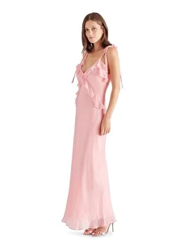 Steve Madden Adalina Dress, Pink Quartz, M | Gossamer V-Neck Maxi Dress for Women thumbnail 1