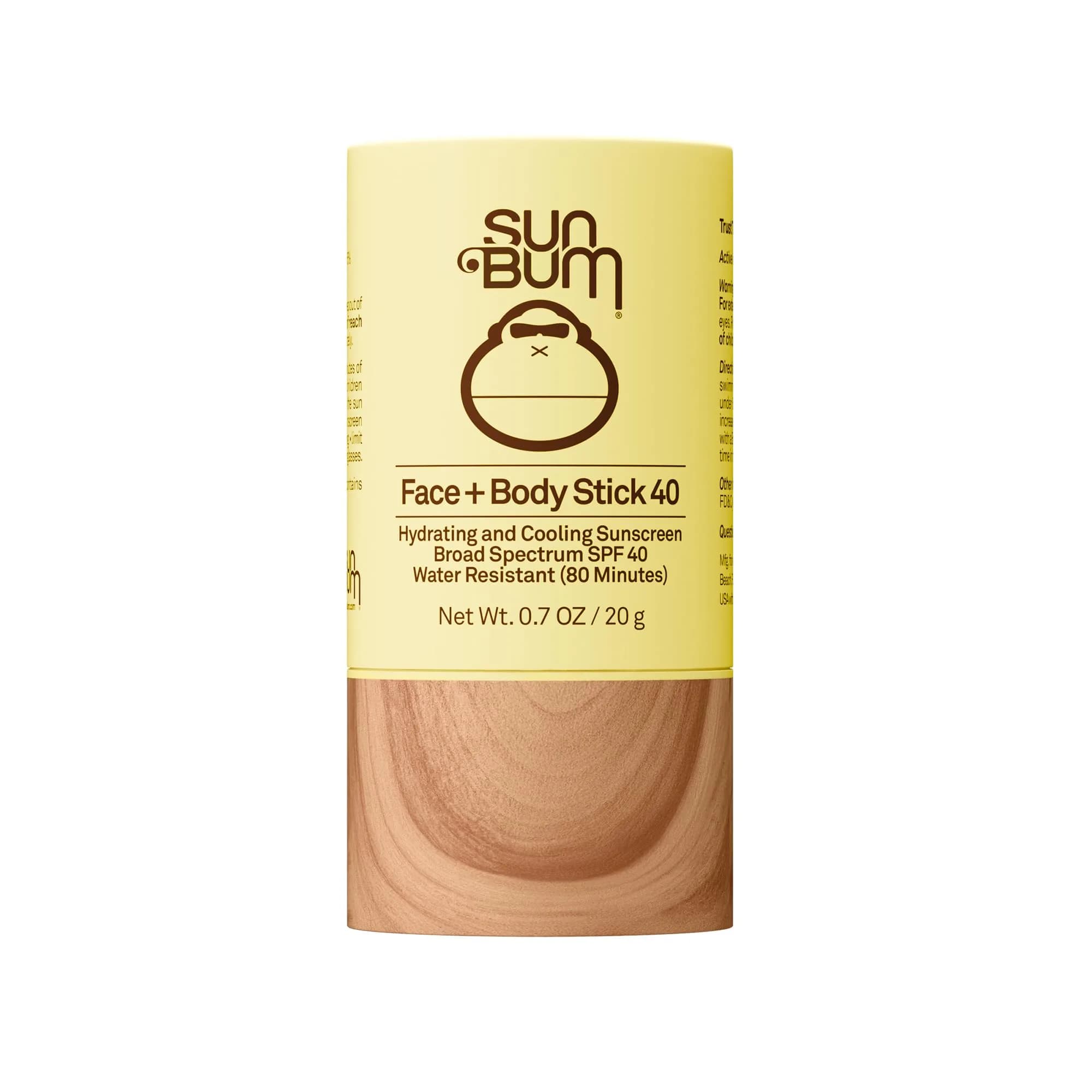 Sun Bum Original SPF 40 Face and Body Sunscreen Stick 0.7 oz (20 ml) | Water Resistant & Reef Safe — 0.7 oz
