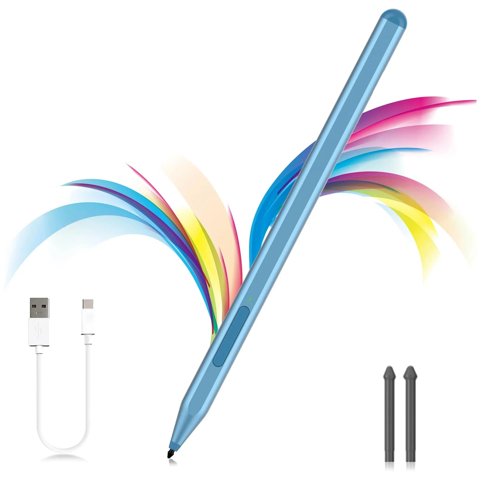 Milikilo Stylus Pen for Microsoft Surface Pro/Go/Laptop/Studio/Book with Eraser, Palm Rejection, Tilt, 1024 Pressure, Blue — Blue