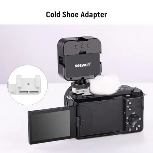 Neewer White Cold Shoe Wind Muff for Sony ZV Cameras | Microphone Furry Windscreen with Cold Shoe Mount Adapter Accessory (CA133) thumbnail 5