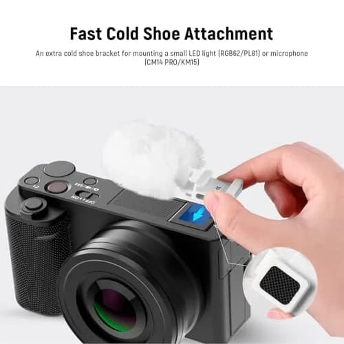 Neewer White Cold Shoe Wind Muff for Sony ZV Cameras | Microphone Furry Windscreen with Cold Shoe Mount Adapter Accessory (CA133) thumbnail 3