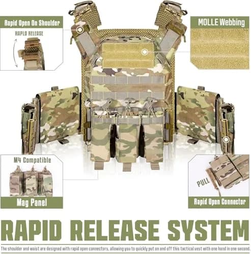 GFIRE Tactical Vest Ultra Nir Camo | Lightweight 3D Breathable Vest for Training thumbnail 3