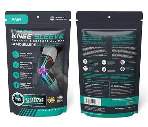 Modvel Compression Knee Brace 2-Pack XXX-Large (698.5 g / 1.54 lb) | Orthopedic Brace for Arthritis & Injury Support thumbnail 7