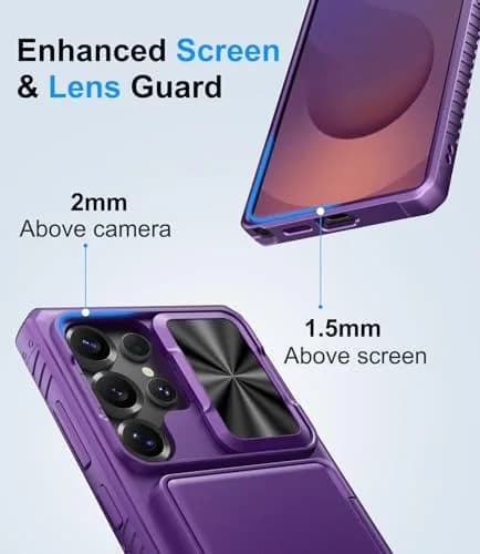 BXYJY Samsung Galaxy S25 Ultra Wallet Case with Card Holder, Purple | Military Drop & RFID Protection thumbnail 6