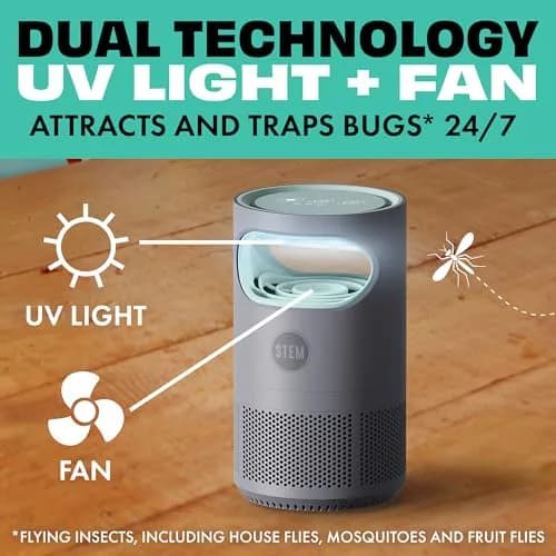 STEM Flying Insect Indoor Fan Trap, UV Light, 1 Device + 5 Glue Traps | Quiet, Portable Pest Control thumbnail 2