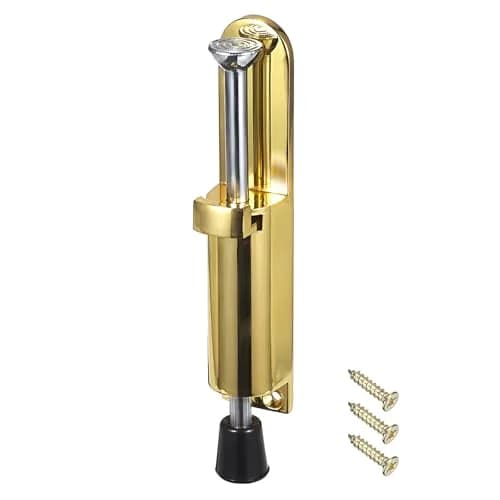 Sumnacon Kickdown Door Stop - Stainless Steel Heavy Duty Rubber Floor Stopper, Gold | Easy Step On/Off, Adjustable, Spring Loaded, Durable thumbnail 1