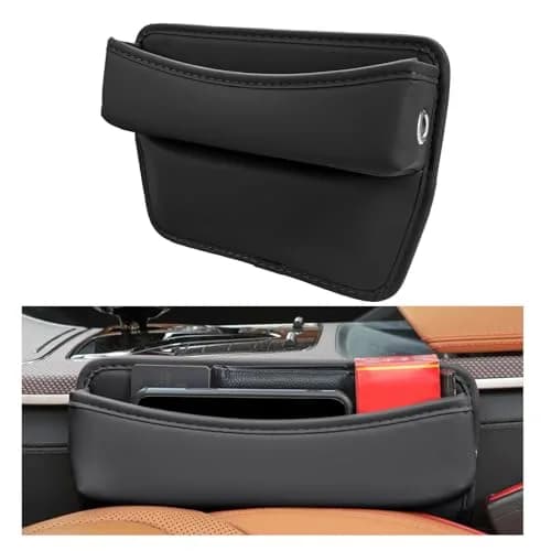DXNQ Leather Car Seat Gap Filler Organizer 11.42×7.87 inches | Keeps Car Tidy & Stylish thumbnail 1