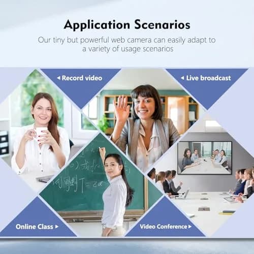 TOALLIN 1080P Full HD Webcam with Dual Microphones | 90° Wide Angle, Plug & Play for Video Calls thumbnail 7