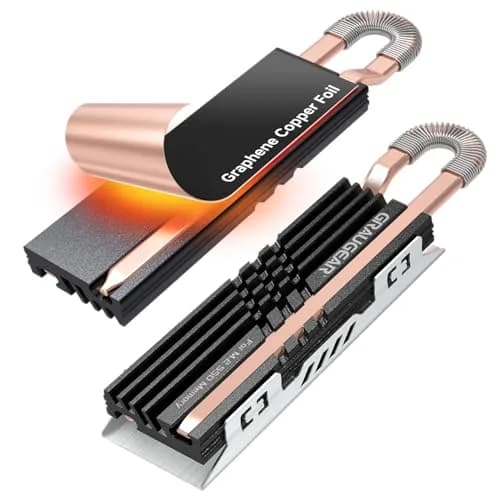 GRAUGEAR Heat Pipe Cooler for M.2 SSD 2280 | Copper & Aluminum Thermal Solution for High-Speed Gaming thumbnail 1