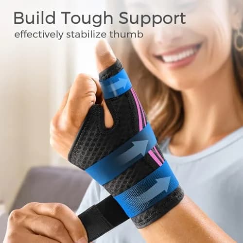 FREETOO Thumb and Wrist Brace for Arthritis Support | Ergonomic, Breathable & Adjustable (S/M - Fit both hands) thumbnail 3