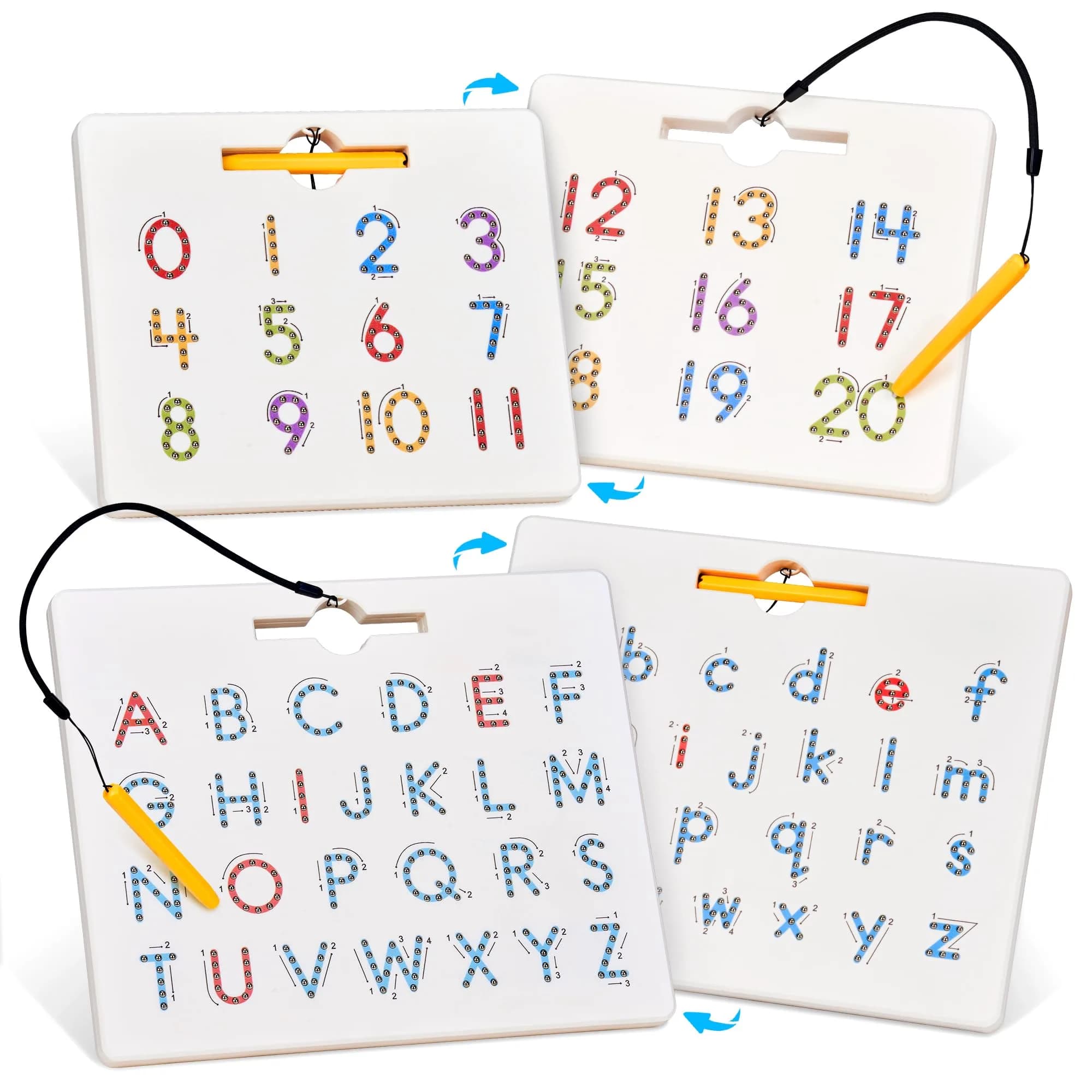 GAMENOTE Magnetic Letter Number Board Double Sided 2-in-1 ABC 123 Tracing Set | Educational Toy for Toddlers Kids - main product image
