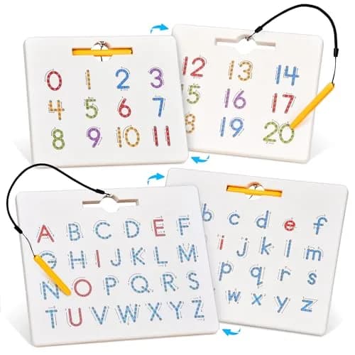GAMENOTE Magnetic Letter Number Board Double Sided 2-in-1 ABC 123 Tracing Set | Educational Toy for Toddlers Kids thumbnail 1