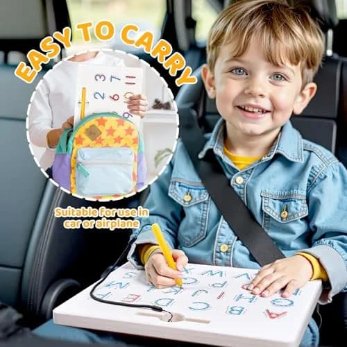 GAMENOTE Magnetic Letter Number Board Double Sided 2-in-1 ABC 123 Tracing Set | Educational Toy for Toddlers Kids thumbnail 4