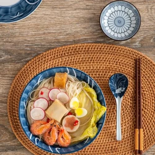 Hoilse Ceramic Asian Soup Spoons Set of 6 - Blue, 16.3cm (6.4 inch) | Blue & White Porcelain with Long Handle thumbnail 9
