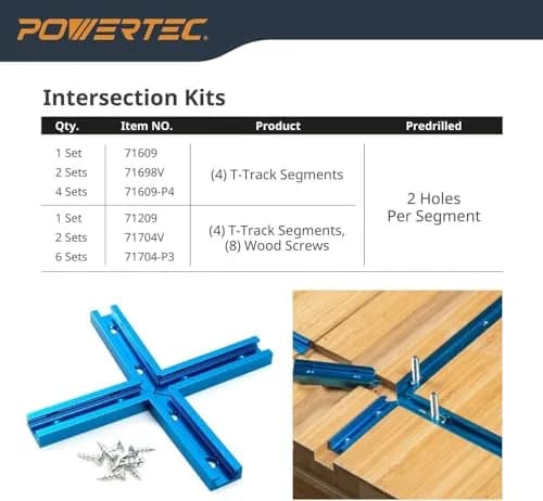 POWERTEC 71372V 36 Inch Double-Cut Profile Universal T-Track with Predrilled Holes | Durable Aluminum for Woodworking thumbnail 5