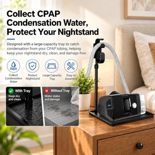 Aifeedi CPAP Protector Mat - Bedside Organizer & Hose Holder | Travel-Friendly, Keeps Supplies Neat (Matte Black) thumbnail 5