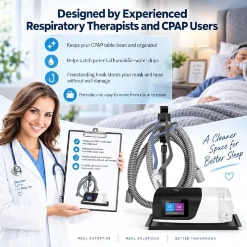 Aifeedi CPAP Protector Mat - Bedside Organizer & Hose Holder | Travel-Friendly, Keeps Supplies Neat (Matte Black) thumbnail 7