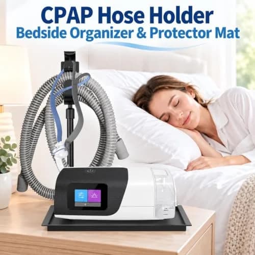 Aifeedi CPAP Protector Mat - Bedside Organizer & Hose Holder | Travel-Friendly, Keeps Supplies Neat (Matte Black) thumbnail 3