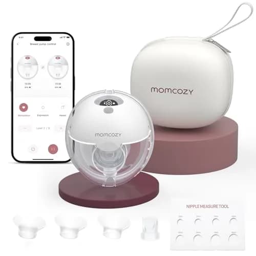 Momcozy M5 Smart APP Controlled Wearable Breast Pump, Hands-Free Wireless Electric Pump, 3 Modes 9 Levels, 24mm Flange, Quill Gray thumbnail 1