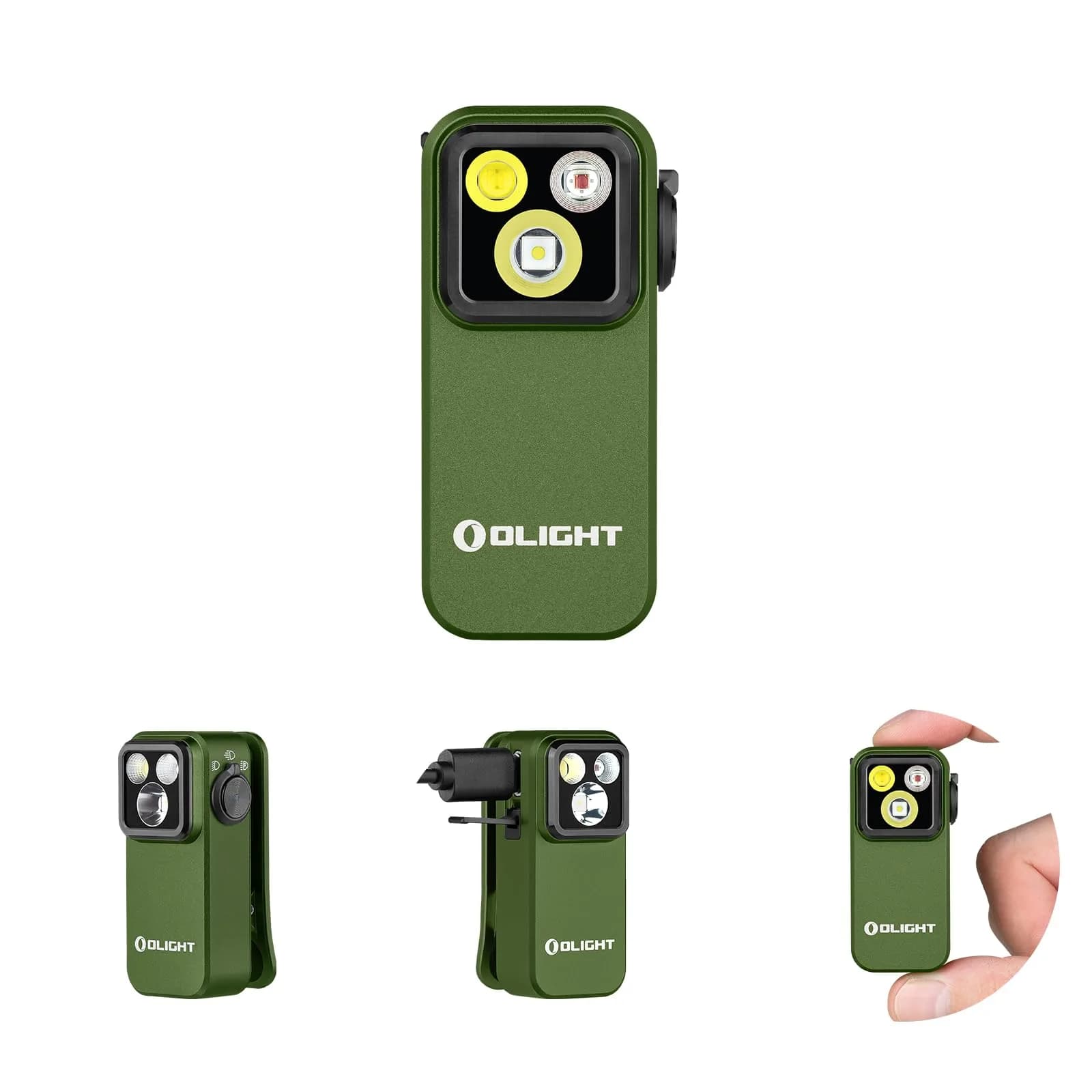 OLIGHT Oclip Pro Rechargeable EDC Clip-on Flashlight, OD Green | 500 Lumens Floodlight & 120m Spotlight - main product image