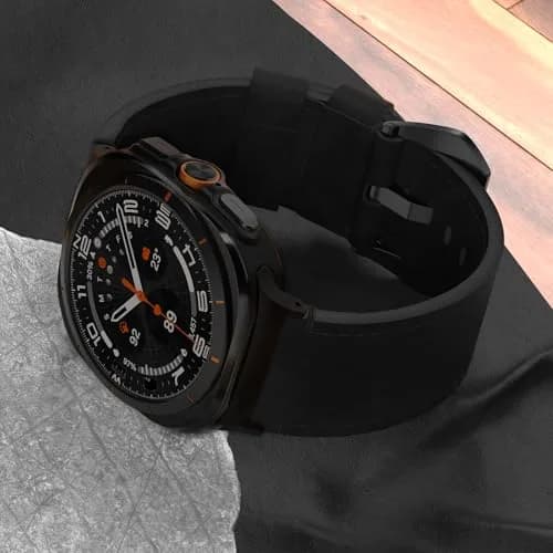 VSANT Vintage Crazy Horse Leather Watch Band for Samsung Galaxy Watch Ultra 47mm | 24mm Wide Black thumbnail 5