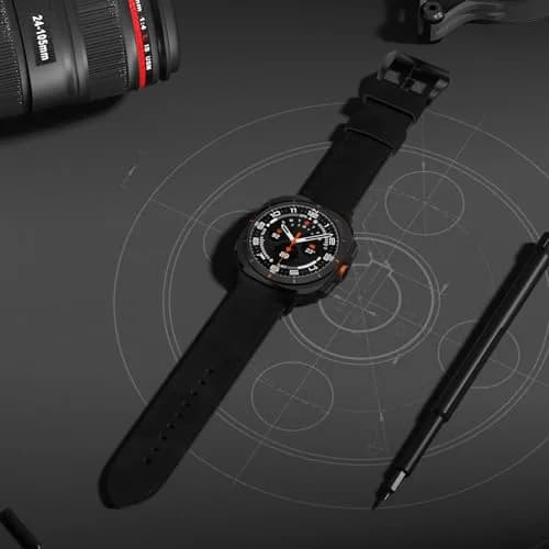 VSANT Vintage Crazy Horse Leather Watch Band for Samsung Galaxy Watch Ultra 47mm | 24mm Wide Black thumbnail 6