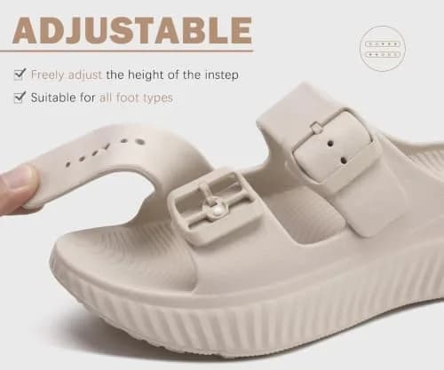 KuaiLu Womens Recovery Sandals with Comfortable Arch Support Beige Size 9 | Post-Workout Relief & All-Day Comfort thumbnail 6