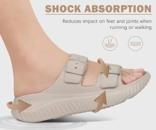 KuaiLu Womens Recovery Sandals with Comfortable Arch Support Beige Size 9 | Post-Workout Relief & All-Day Comfort thumbnail 7